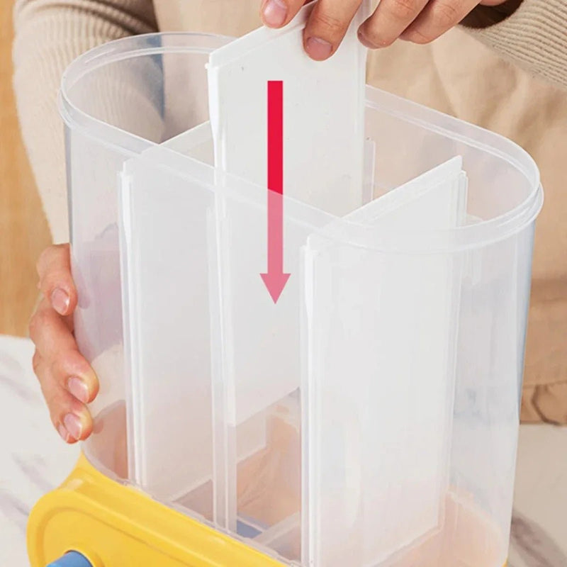 Danoz Kitchen 🍳 2/4/6 Grids Cereal Dispenser Wall - Mounted Sealed Cereal Storage Container Grain Storage Box - danozdirect