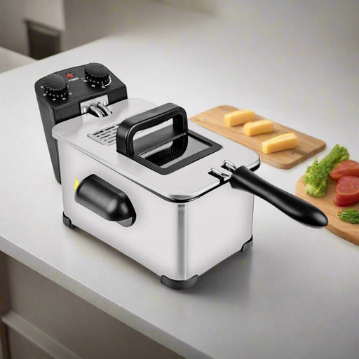 Danoz Kitchen - 3.8L Deep Fryer with Timer Control Knob and Thermal Safety Device - danozdirect