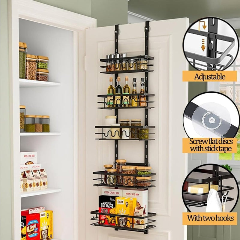 Danoz Kitchen - 4 Tier Adjustable Baskets Over Door Pantry Organizer for Home Kitchen - danozdirect