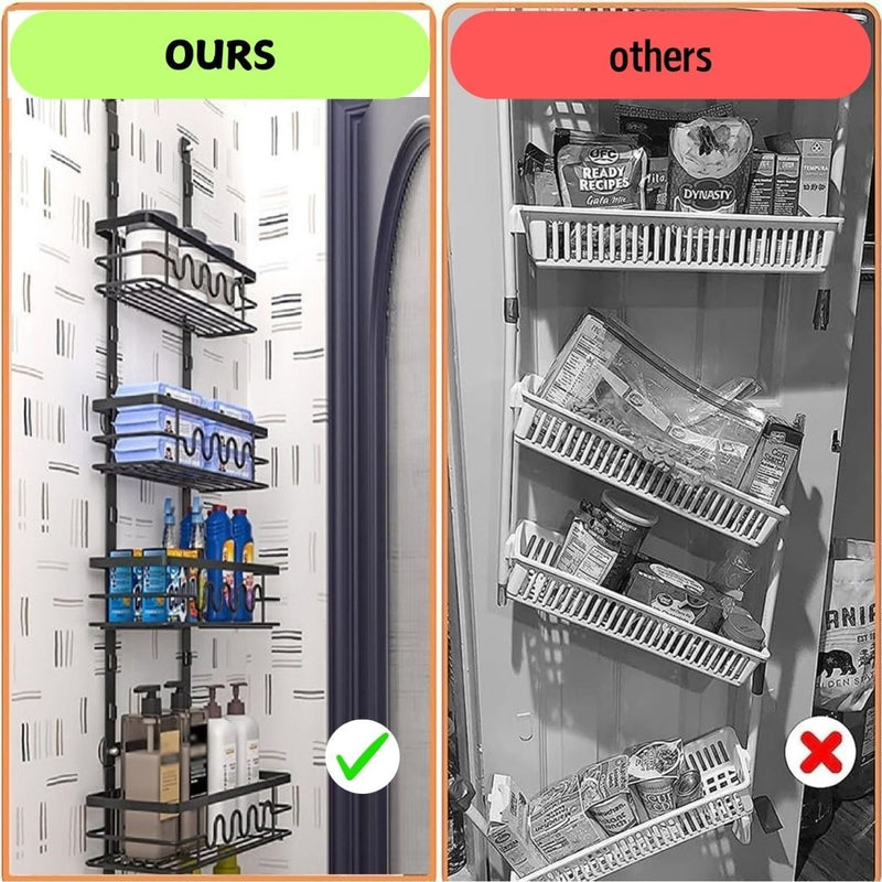 Danoz Kitchen - 4 Tier Adjustable Baskets Over Door Pantry Organizer for Home Kitchen - danozdirect