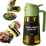 Danoz Kitchen - 470 ml Oil Sprayer for Cooking,2 - in - 1 Olive Oil Dispenser and Oil Spray Bottle,Oil Spray with Stickers,Thick Glass Spray Bottle - danozdirect