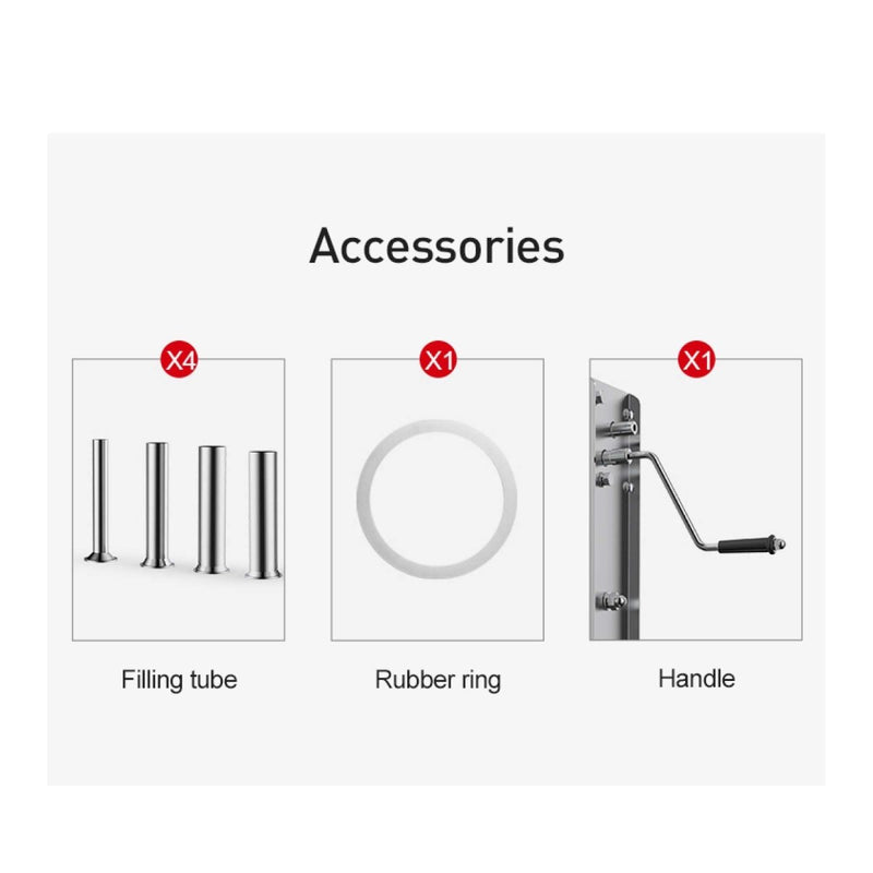 Danoz Kitchen - 7L Manual Horizontal Sausage Filler - Stainless Stuffer Meat Press Machine Sausage - danozdirect