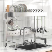 Danoz Kitchen - Adjustable Sink Drying Rack Over The Sink Dish Drying Holder Stainless Steel Kitchen Storage Dish Drainer Auto Drainage Hanger - danozdirect