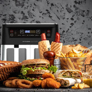 Danoz Kitchen Couture Dual View 2 x 5 Litre (10 Litre) Air Fryer Stainless Steel - danozdirect