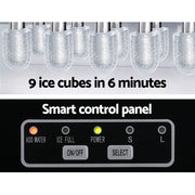 Danoz Kitchen - Devanti 12kg Ice Maker Machine w/Self Cleaning Silver - danozdirect