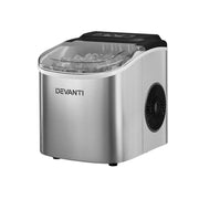 Danoz Kitchen - Devanti 12kg Ice Maker Machine w/Self Cleaning Silver - danozdirect