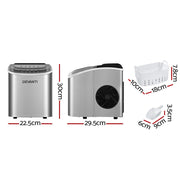 Danoz Kitchen - Devanti 12kg Ice Maker Machine w/Self Cleaning Silver - danozdirect