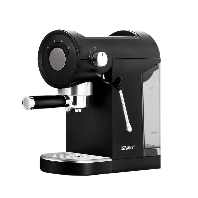 Danoz Kitchen - Devanti 20 Bar Coffee Machine Espresso Cafe Maker Black - Incl. Delivery - danozdirect