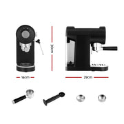 Danoz Kitchen - Devanti 20 Bar Coffee Machine Espresso Cafe Maker Black - Incl. Delivery - danozdirect