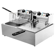 Danoz Kitchen - Devanti 20L Electric Commercial Deep Fryer Double Baskets 4400W Incl. Delivery - danozdirect