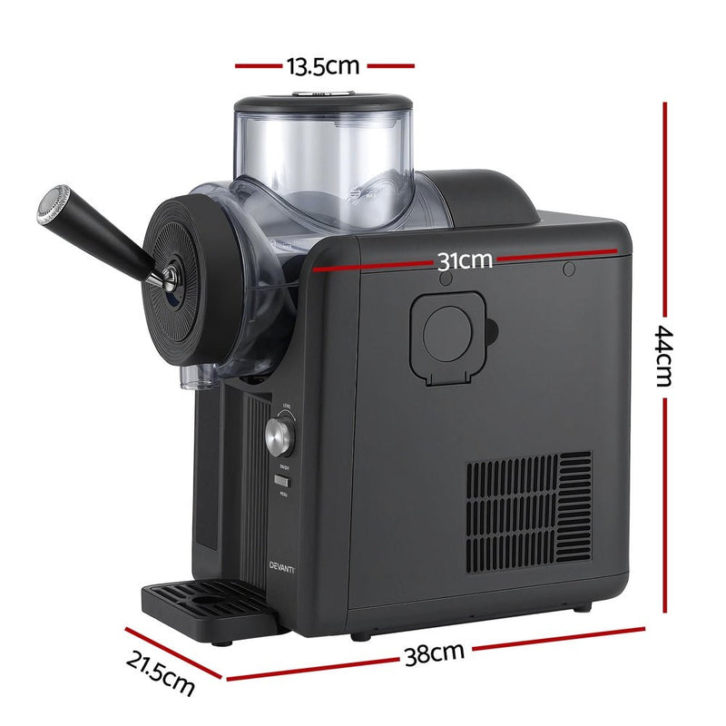 Danoz Kitchen - Devanti 2L Slushie Machine Ice Cream Maker Frozen Smoothies Milkshakes Black - danozdirect