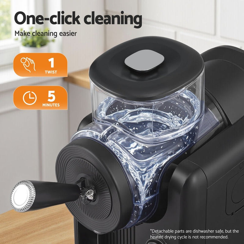 Danoz Kitchen - Devanti 2L Slushie Machine Ice Cream Maker Frozen Smoothies Milkshakes Black - danozdirect