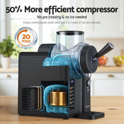 Danoz Kitchen - Devanti 2L Slushie Machine Ice Cream Maker Frozen Smoothies Milkshakes Black - danozdirect