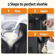 Danoz Kitchen - Devanti 2L Slushie Machine Ice Cream Maker Frozen Smoothies Milkshakes Black - danozdirect