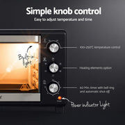 Danoz Kitchen - Devanti 30L Convection Oven Electric Fryer Ovens 1600W - Free 5 Accessories - danozdirect