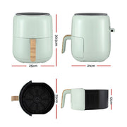 Danoz Kitchen - Devanti 5L Air Fryer Touch Control 1700W Green - Super Offer - danozdirect