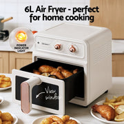 Danoz Kitchen - Devanti 6L Air Fryer Knob Control 1700W Cream - Super Deal! - danozdirect