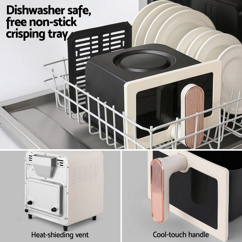 Danoz Kitchen - Devanti 6L Air Fryer Knob Control 1700W Cream - Super Deal! - danozdirect