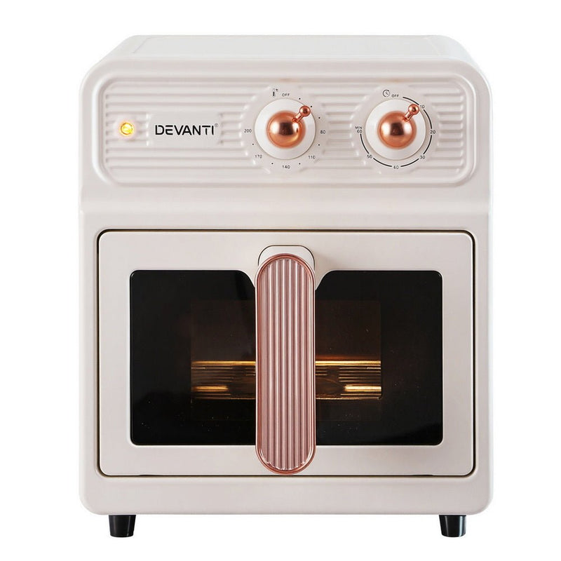 Danoz Kitchen - Devanti 6L Air Fryer Knob Control 1700W Cream - Super Deal! - danozdirect