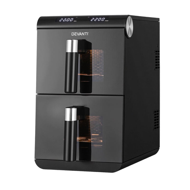 Danoz Kitchen - Devanti Air Fryer Oven 11L Dual Zone Fryers - danozdirect