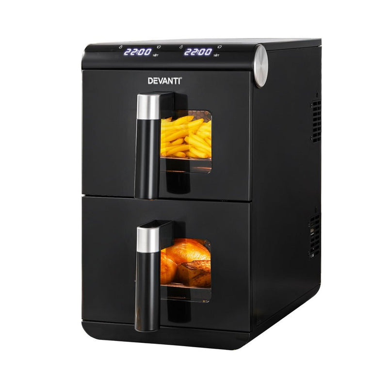 Danoz Kitchen - Devanti Air Fryer Oven 11L Dual Zone Fryers - danozdirect