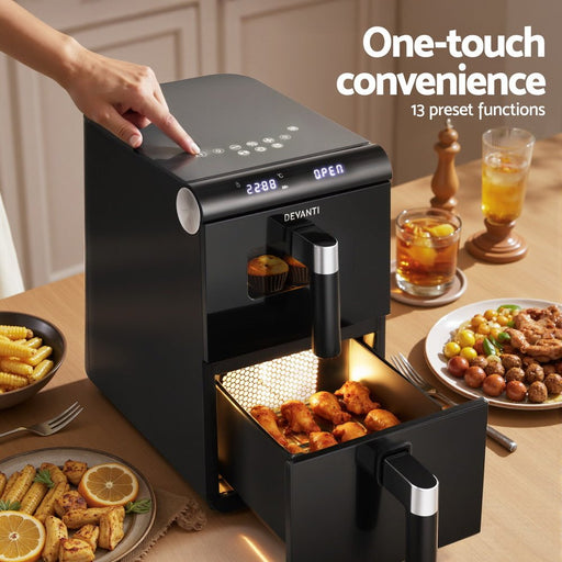 Danoz Kitchen - Devanti Air Fryer Oven 11L Dual Zone Fryers - danozdirect