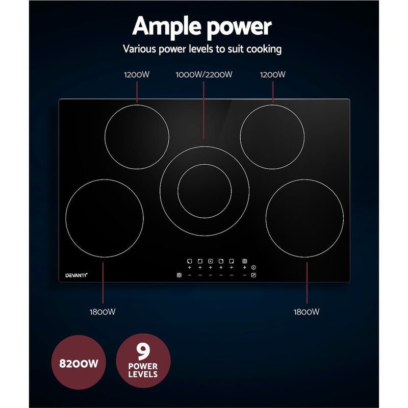 Danoz Kitchen 🧑‍🍳🥘 Devanti Electric Ceramic Cooktop 90cm - danozdirect