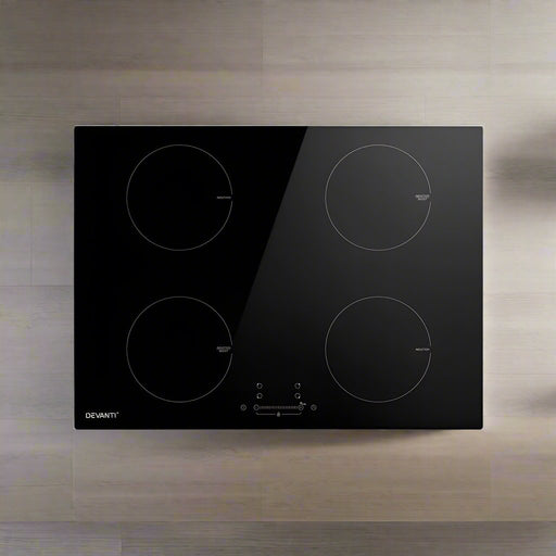 Danoz Kitchen 🧑‍🍳🥘 Devanti Electric Induction Cooktop 70cm Ceramic 4 Zones Stove Cook Top Hot Plate 7000W - Incl. Delivery - danozdirect