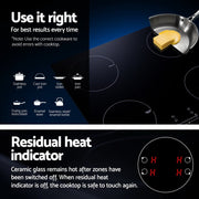 Danoz Kitchen 🧑‍🍳🥘 Devanti Electric Induction Cooktop 70cm Ceramic 4 Zones Stove Cook Top Hot Plate 7000W - Incl. Delivery - danozdirect