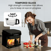 Danoz Kitchen - EUROCHEF 6.5L Air Fryer, Electric Digital Airfryer with Glass Container, Black - danozdirect