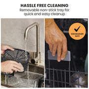 Danoz Kitchen - EUROCHEF 6.5L Air Fryer, Electric Digital Airfryer with Glass Container, Black - danozdirect