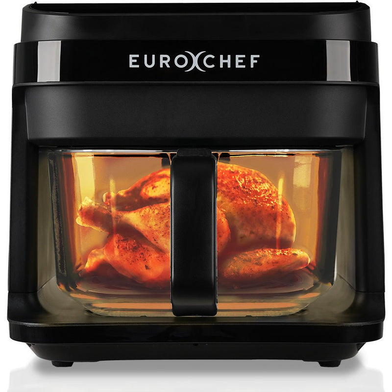 Danoz Kitchen - EUROCHEF 6.5L Air Fryer, Electric Digital Airfryer with Glass Container, Black - danozdirect