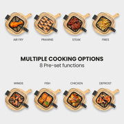 Danoz Kitchen - EUROCHEF 6.5L Air Fryer, Electric Digital Airfryer with Glass Container, Black - danozdirect