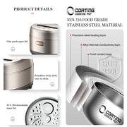 Danoz Kitchen - Hoper Layer 4L Electric Rice Cooker IH Heating Zero Coating Non - stick Technology - danozdirect