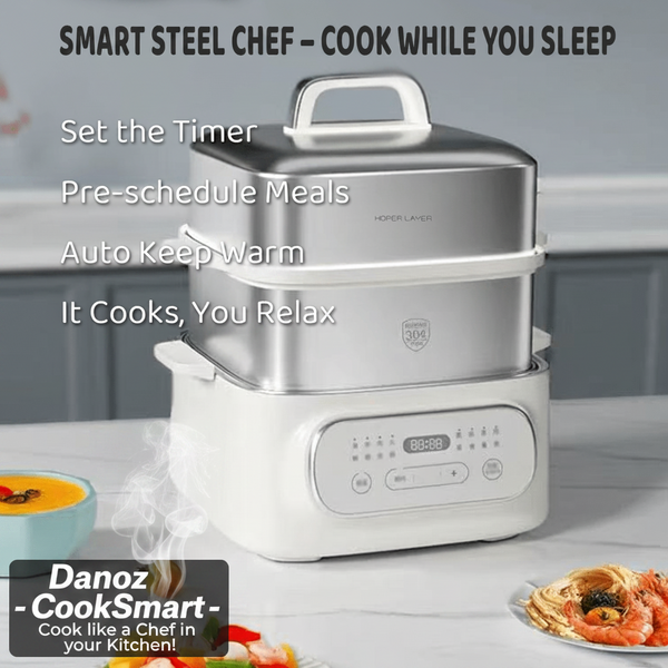 Danoz Kitchen - Hoper Layer Multifunctional Three - layer Stainless Steel food Steamer - danozdirect