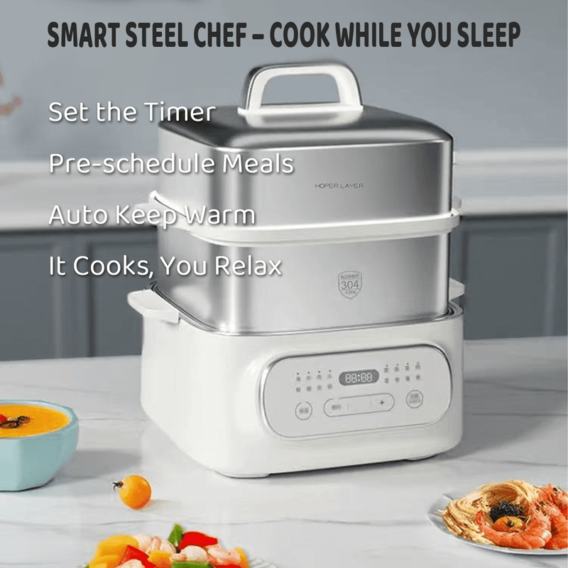 Danoz Kitchen - Hoper Layer Multifunctional Three - layer Stainless Steel food Steamer - danozdirect
