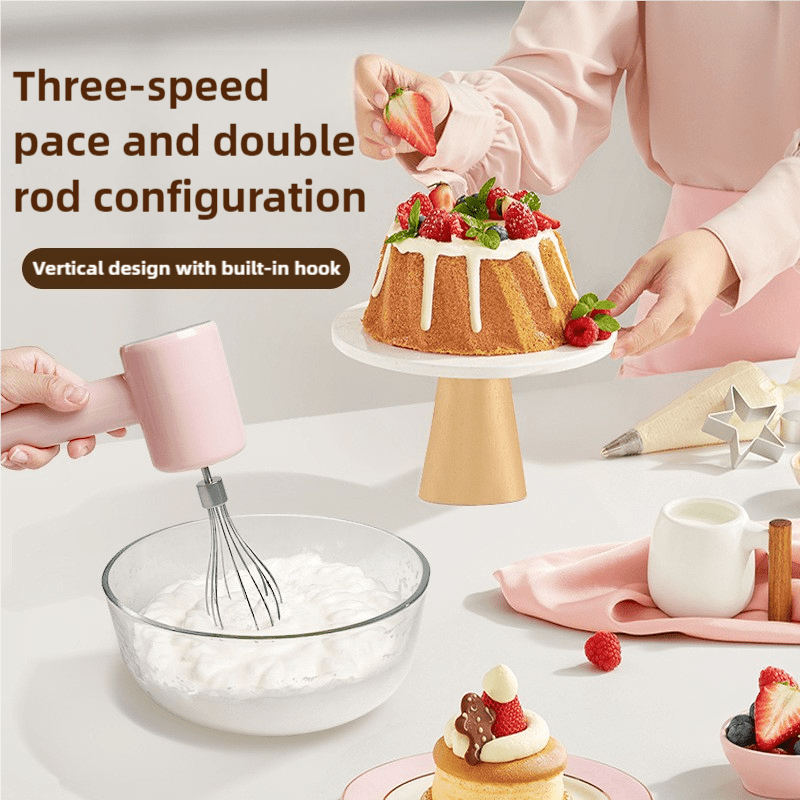 Danoz Kitchen - Portable Electric Mixer, Blender, Egg Beater with 3 - Speed Adjustment, Dual Whisks, and Type - C Charging - danozdirect
