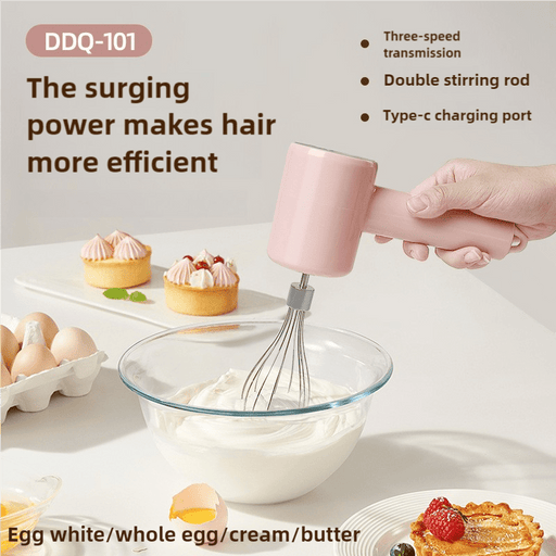 Danoz Kitchen - Portable Electric Mixer, Blender, Egg Beater with 3 - Speed Adjustment, Dual Whisks, and Type - C Charging - danozdirect
