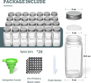 Danoz Kitchen - Spice Rack organiser with 28 Spice Jars, Spice Labels, Funnel and Marker for Kitchen Countertop - danozdirect