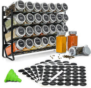 Danoz Kitchen - Spice Rack organiser with 28 Spice Jars, Spice Labels, Funnel and Marker for Kitchen Countertop - danozdirect