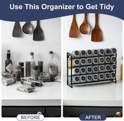 Danoz Kitchen - Spice Rack organiser with 28 Spice Jars, Spice Labels, Funnel and Marker for Kitchen Countertop - danozdirect