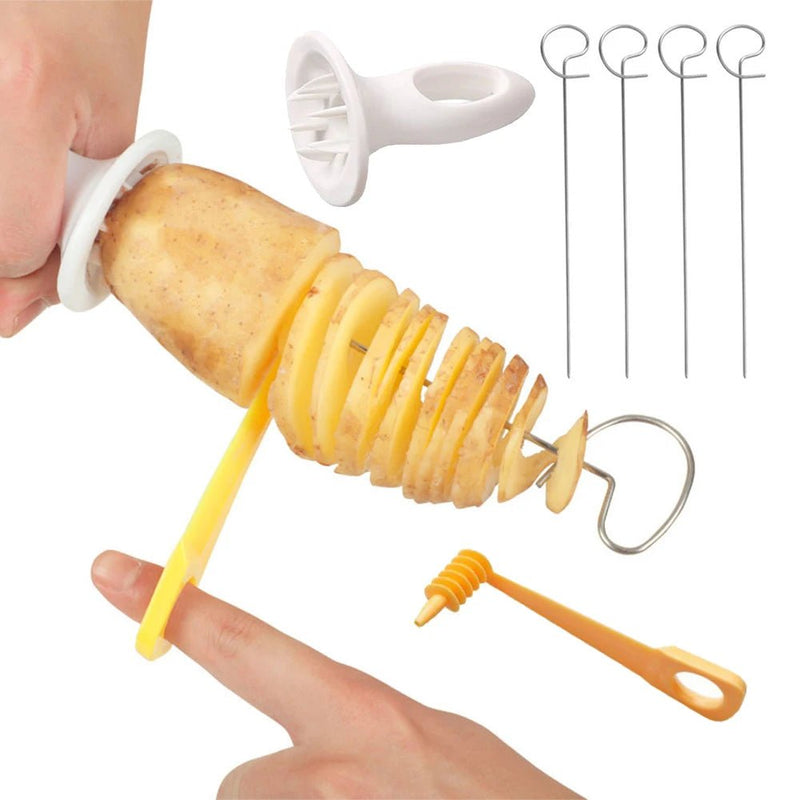 Danoz Kitchen - Stainless Steel Plastic Rotate Potato Slicer Twisted Potato Spiral Slice Cutter Creative Vegetable Tool Kitchen Gadgets - Buy 1 Get 1 Free - danozdirect