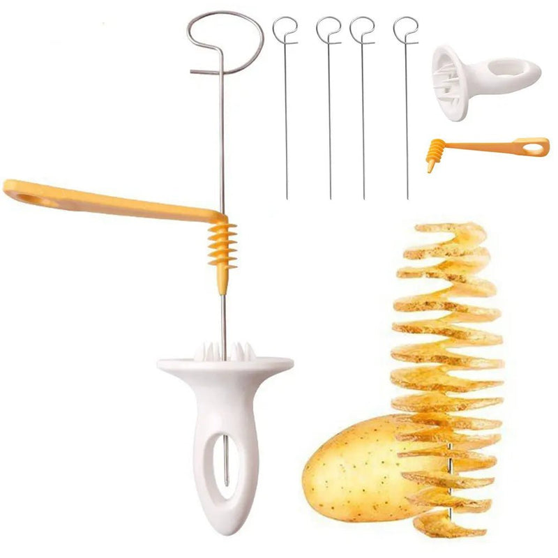 Danoz Kitchen - Stainless Steel Plastic Rotate Potato Slicer Twisted Potato Spiral Slice Cutter Creative Vegetable Tool Kitchen Gadgets - Buy 1 Get 1 Free - danozdirect