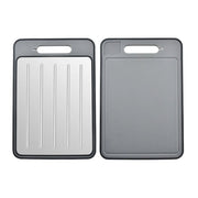 Danoz KitchenSmart 4 in 1 Defrosting, Knife Sharpner and Cutting Board Double Sided Rectangular Chopping Board with Grater Sharpener + Quick Defrosting Tray for Frozen food. - danozdirect