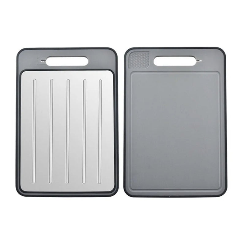 Danoz KitchenSmart 4 in 1 Defrosting, Knife Sharpner and Cutting Board Double Sided Rectangular Chopping Board with Grater Sharpener + Quick Defrosting Tray for Frozen food. - danozdirect