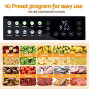 Danoz KitchenSmart Devanti 10 Trays Food Dehydrator Stainless Steel Visible Glass Door 850W - danozdirect