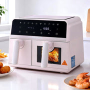 Danoz KitchenSmart - Devanti Air Fryer 9L Dual Zone Fryers 2600W Pink - Free Postage - danozdirect