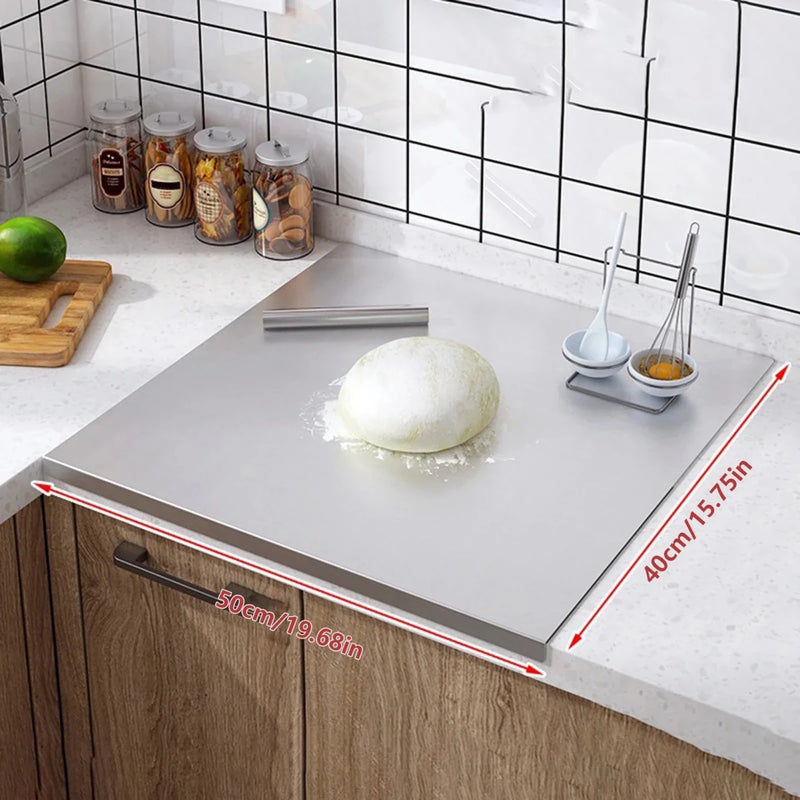 Danoz KitchenSmart - Stainless Steel Cutting Board with Lip Multi-Function Countertop Protector!