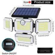 Danoz Led Lights🔆 20w Solar Light 122/333led IP65 Waterproof Outdoor Indoor Solar Garden Lamp With Adjustable Head - danozdirect