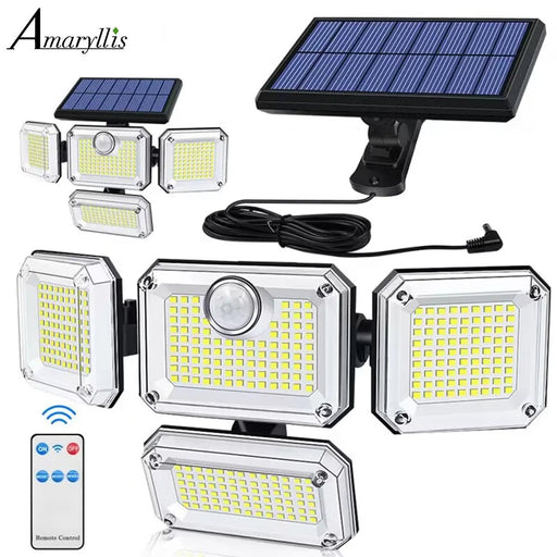 Danoz Led Lights🔆 20w Solar Light 122/333led IP65 Waterproof Outdoor Indoor Solar Garden Lamp With Adjustable Head - danozdirect